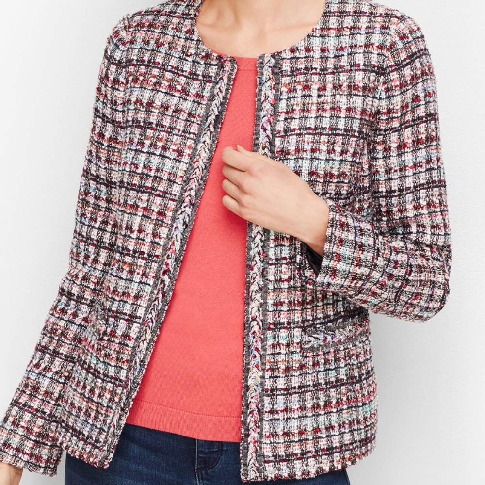 Talbots Adele Tweed Jacket Size 8 - image 1
